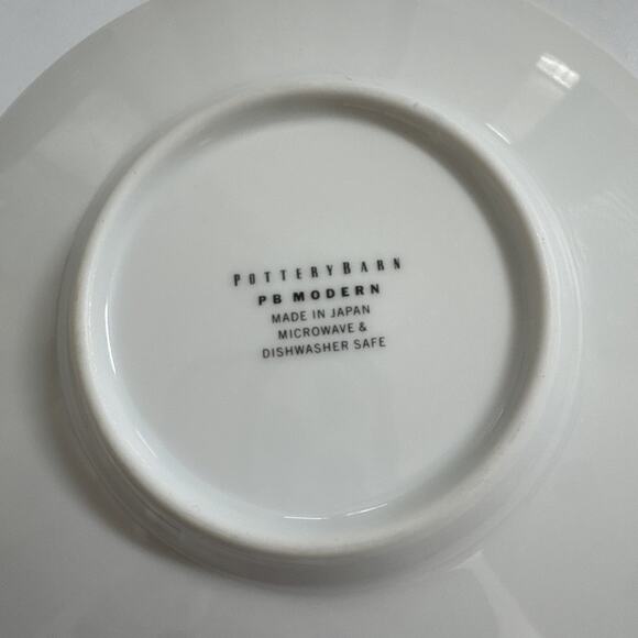 Lot of 5 Pottery Barn PB Modern Great White Saucers Only Espresso 6.25" JAPAN - Picture 4 of 8